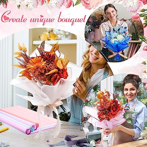 Ctosree 240Sheets Flower Wrapping Paper,Waterproof Korean Bouquet Wrap 23in