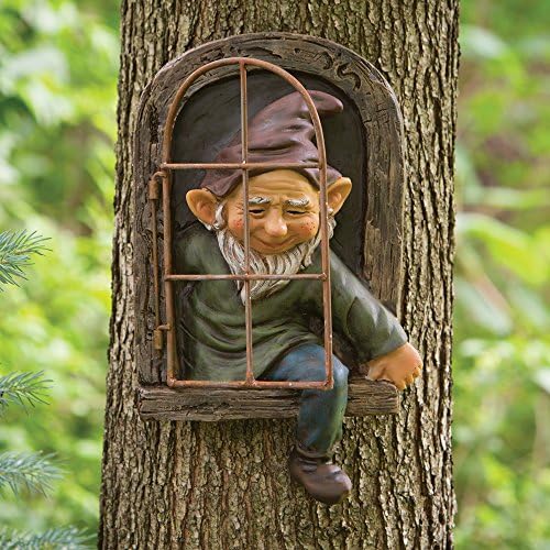 Bits and Pieces Elf Out the Window Tree Face Tree Hugger