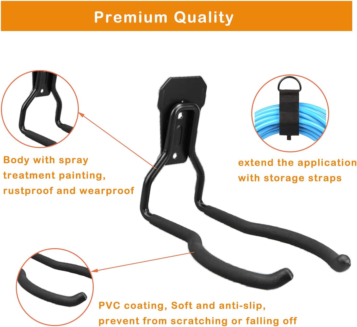 Garden Power Tool Hanger, Garage Wall Hooks, Weedeater Rack, String Trimmer Hanger, Utility Hooks for Garage Tool