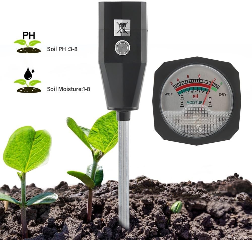 Soil pH Tester and Moisture Meter for Garden Use Portable Soil Testing Tool for Optimal Plant Growth (30cm)