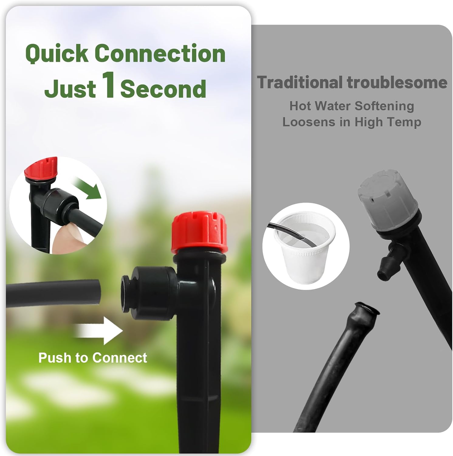 Drip Irrigation Kit for Garden, Quick-Connect Plant Watering System 150FT | Raised Bed Drip Line Kit, Greenhouse