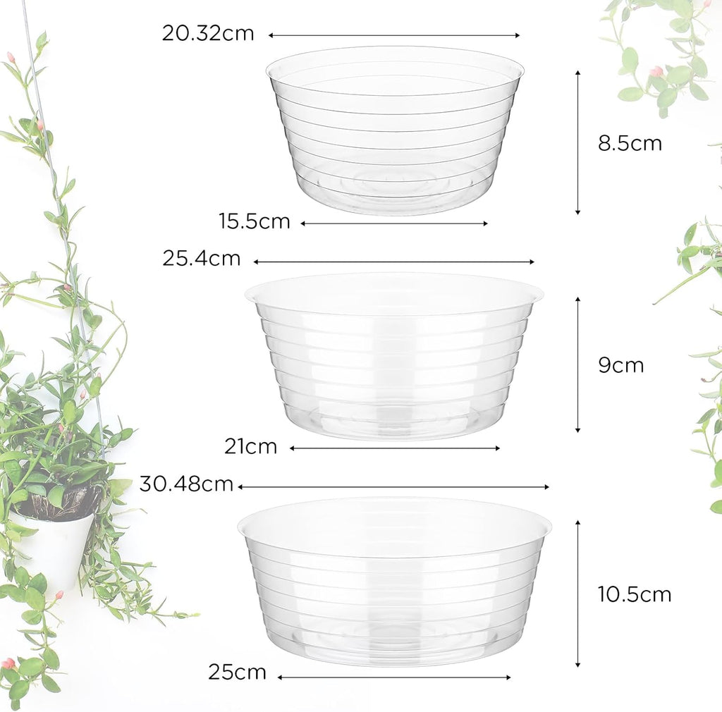 Plastic Plant Saucer Clear Deep Drip Tray Thickened Clear Plant Saucers Trays for Pots Deep Drip Trays for Home Garden