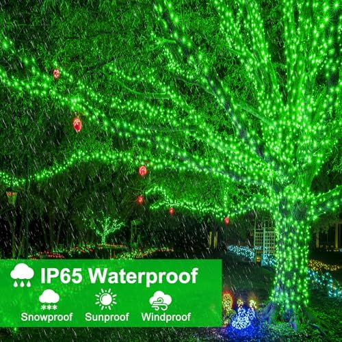 2 Pack Christmas Lights Outdoor, Total 200FT 600 LED Christmas Tree Lights