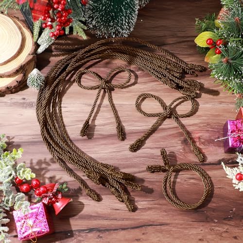 Zhengmy 20 Pcs 25 Inch Extra Long Christmas Garland Ties Christmas Decorative Twist Ties for Banister Reusable Flexible Twist for Holiday Xmas Home Decorations Craft Wrapping (Brown)