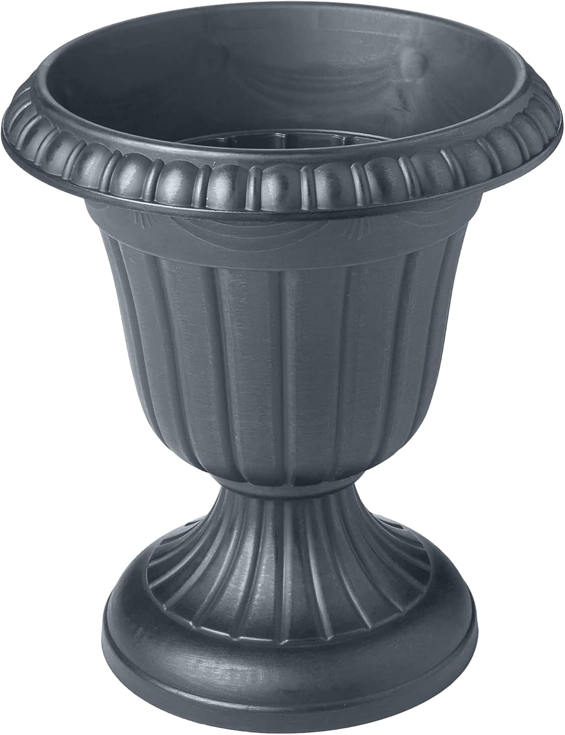 Arcadia Garden Products PL00GY Classic Traditional Plastic Urn Planter Indoor/Outdoor, 16" x 18", Gray