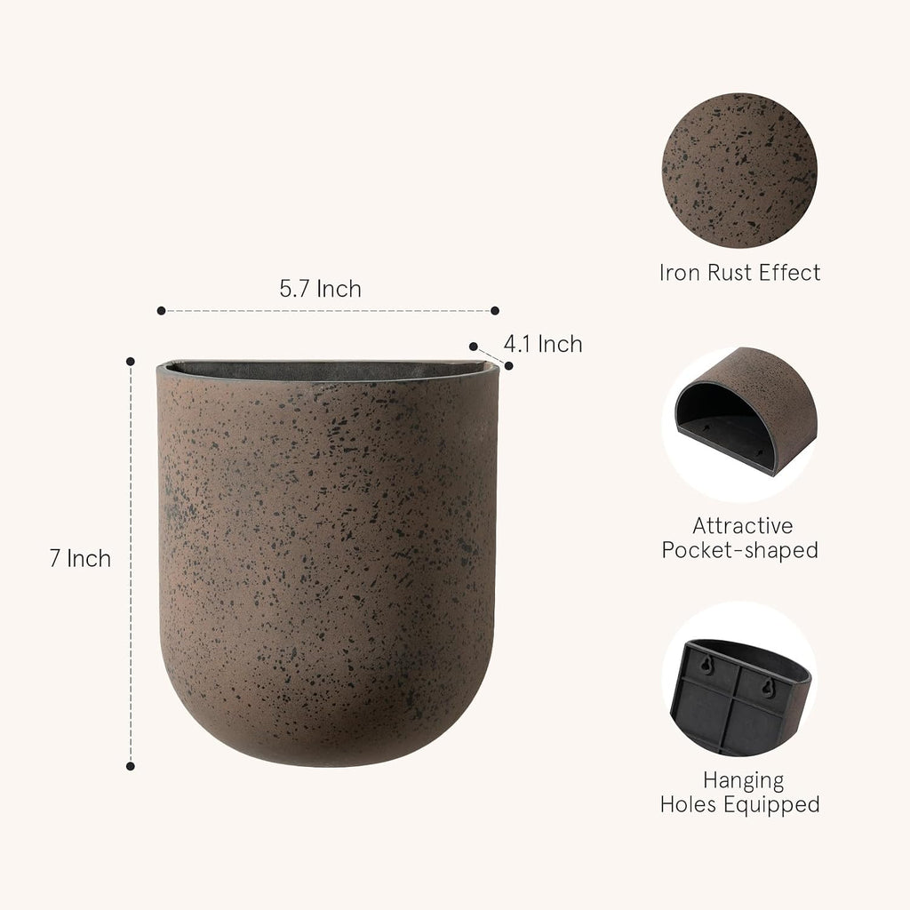 LA JOLIE MUSE Wall Planters for Indoor Plants, Hanging Flower Pots, 2 Pack | Wall Hanging Planters, Decorative Wall