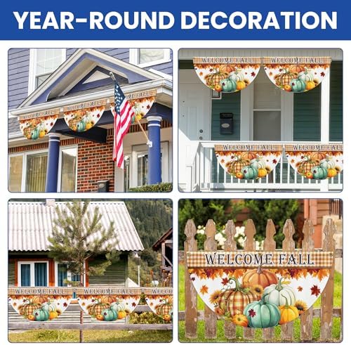 FLAGWIX Pumpkins Fall Bunting Fan Flag, 1.5 x 3 ft, 1 Pack