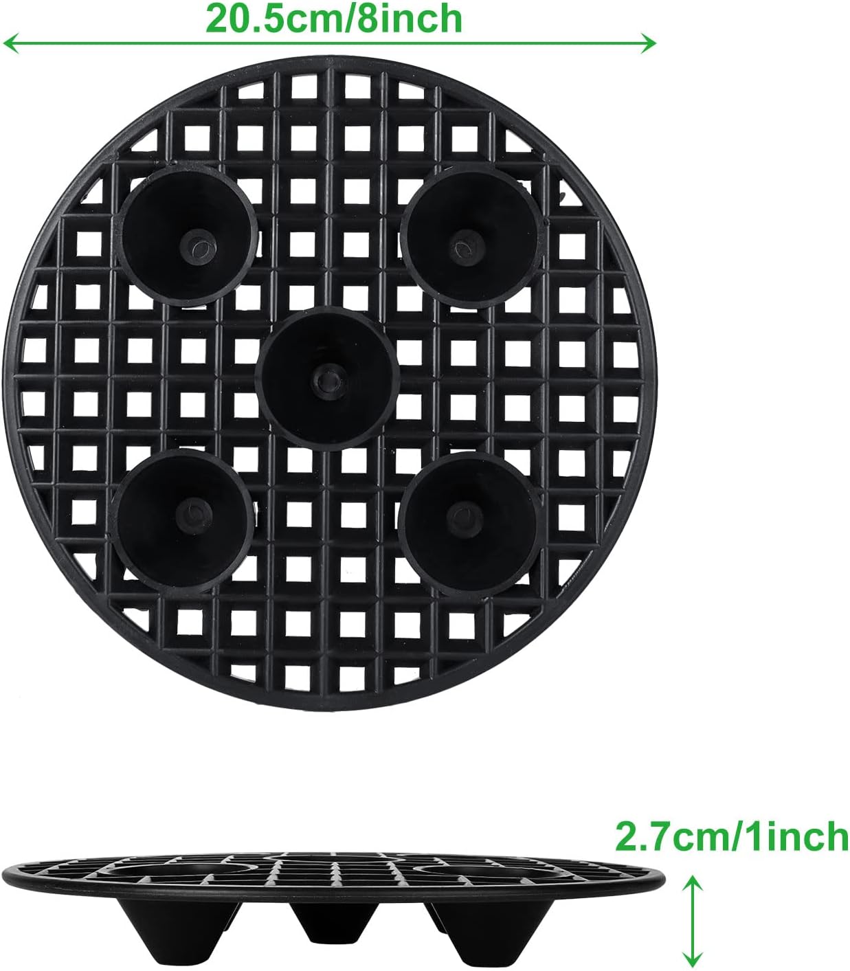 24PCS Plant Level Pot Elevator 8 Inch, Plant Risers for Pots, Heavy Duty Potted Plant Stand, Black Plant Runoff Tray