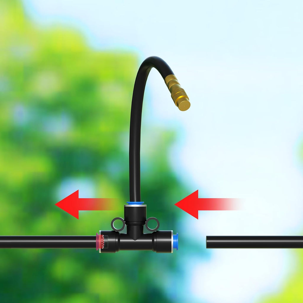 MIXC 20pcs 360° Adjustable Drip Irrigation Nozzles for 1/4" Drip Irrigation Tubing, Only 20pcs Flexible Misting Copper