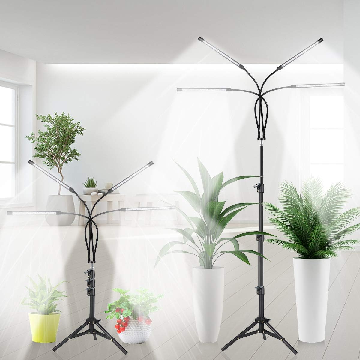GHodec Grow Light Free Standing, 5500K Full Spectrum Gooseneck LED Lamp | Floor Plant Light for Indoor Plants Growing,5