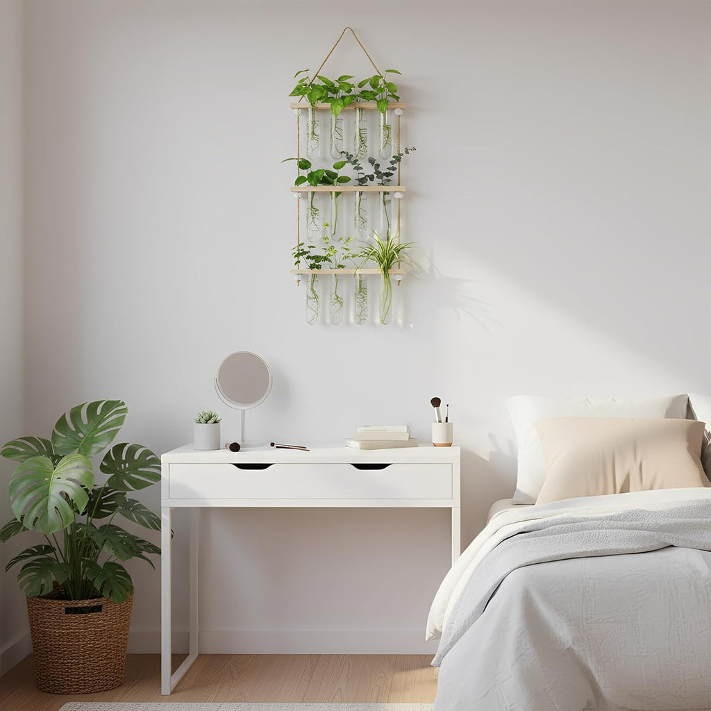 20 Tubes Hanging Plant Propagation Station,Hydroponic 4 Tiered Wall Planter | Wall Mounted Propagation Planters With