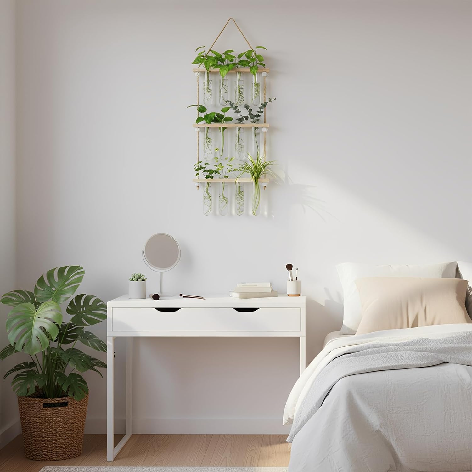 20 Tubes Hanging Plant Propagation Station,Hydroponic 4 Tiered Wall Planter | Wall Mounted Propagation Planters With