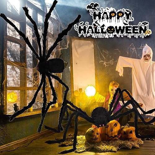 Halloween Decorations Outdoor Giant Spider: 6.5 FT Scary Large Spider Decor