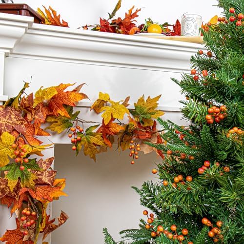 LLZLL Artificial Berry Stems 50 Pack Fall Floral Picks and Sprays 6.5 Inch Small Orange Berry Branches for Autumn Thanksgiving Harvest Christmas Tree DIY Decorations
