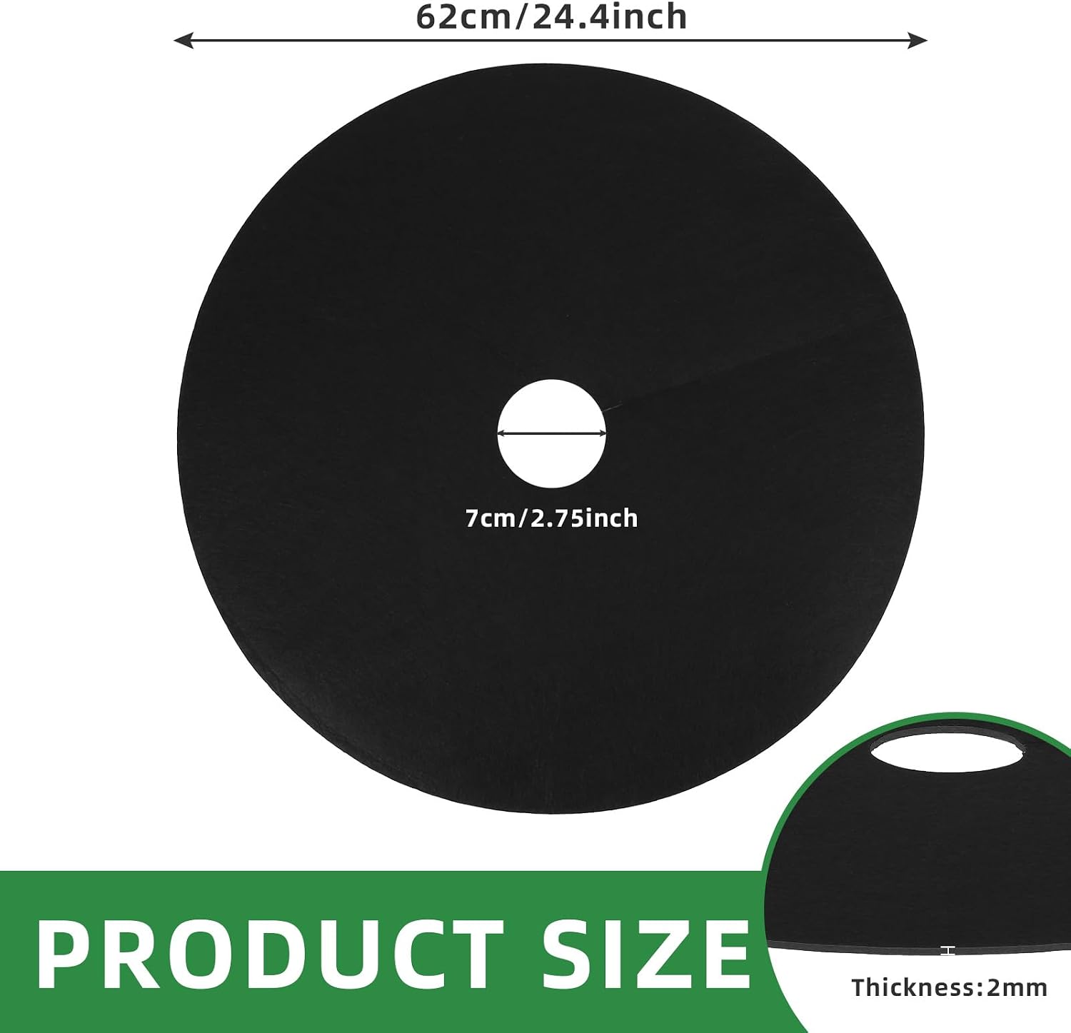 TezhiIe 10 PCS Non Woven Tree Rings, Round 24.4 Inches Base Weed Barrier Fabric Cover, Degradable & Reusable Tree Mulch