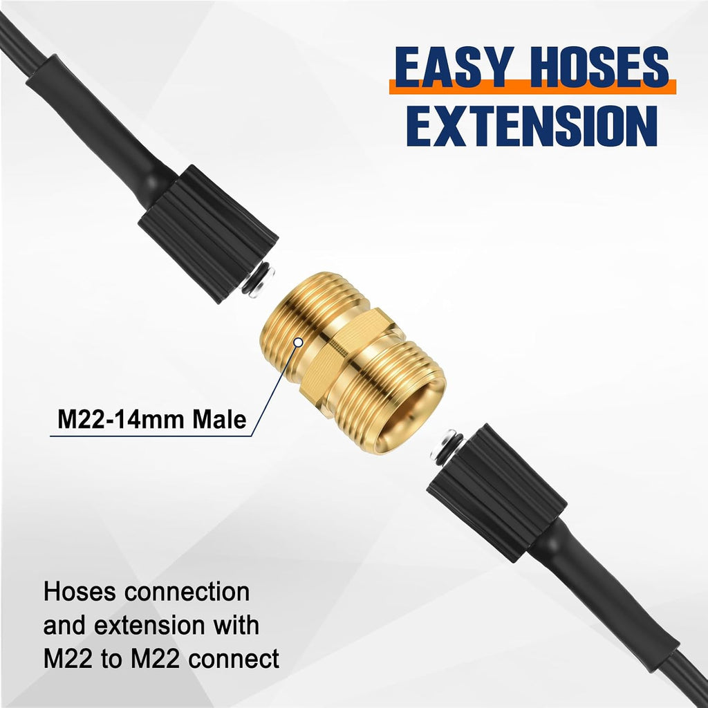 Pressure Washer Adapter Set, 9PCS Brass Quick Disconnect Kit, M22 Swivel to 3/8'' Quick Connect, 3/4" to Quick Release