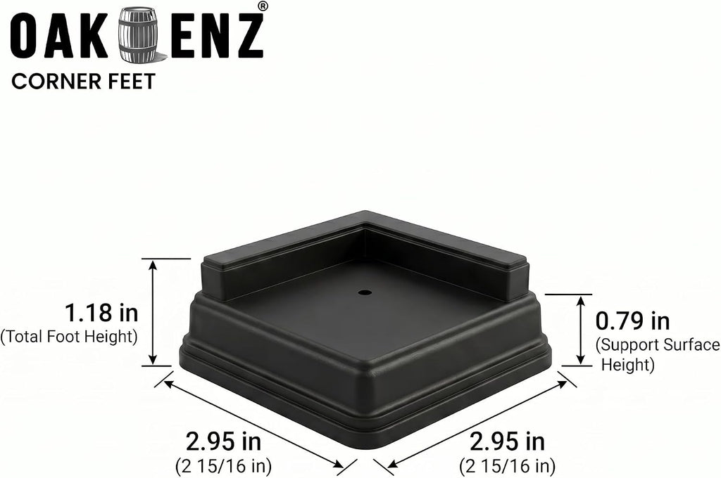 Corner Planter Feet – Pot Feet for Square & Rectangular Planter Boxes – Improves Drainage & Helps Protect Decks –