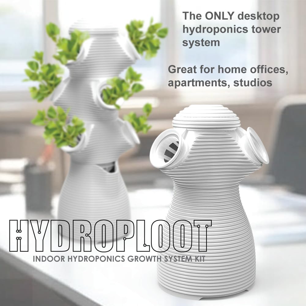 Indoor Desktop Hydroponics Tower System Growing Kit Perfect for Edible Flowers, Herbs, and Vegetables for Homes