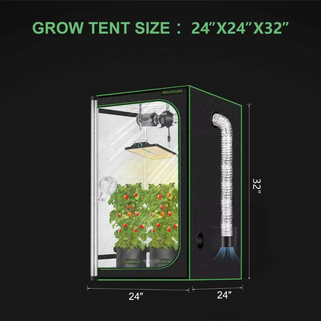 2x2 Grow Tent, 24"x24"x32" Double Transparent Viewing Door Indoor Grow Tent, Growing Tent with High Reflective Mylar &