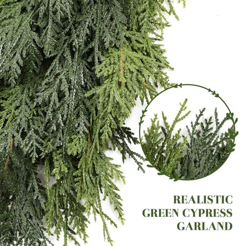 SHareconn 9FT Artificial Real Touch Christmas Cedar Garland Decoration