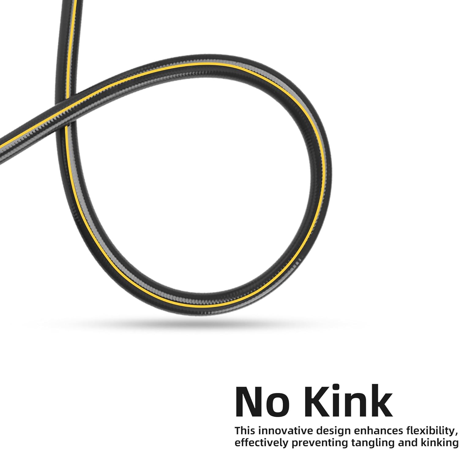 Solution4Patio Long Black Garden Hose 5/8 in. x 50 ft. -Kink Free, No Leaking, Male/Female Fittings -Heavy Duty Durable