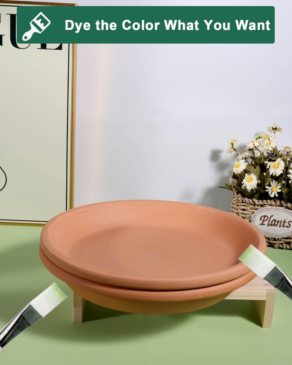 11 Inch Terracotta Plant Saucer Pots Tray - 3 Pcs Round Planter Saucers for Indoor & Outdoor Plants, Large Clay Trays