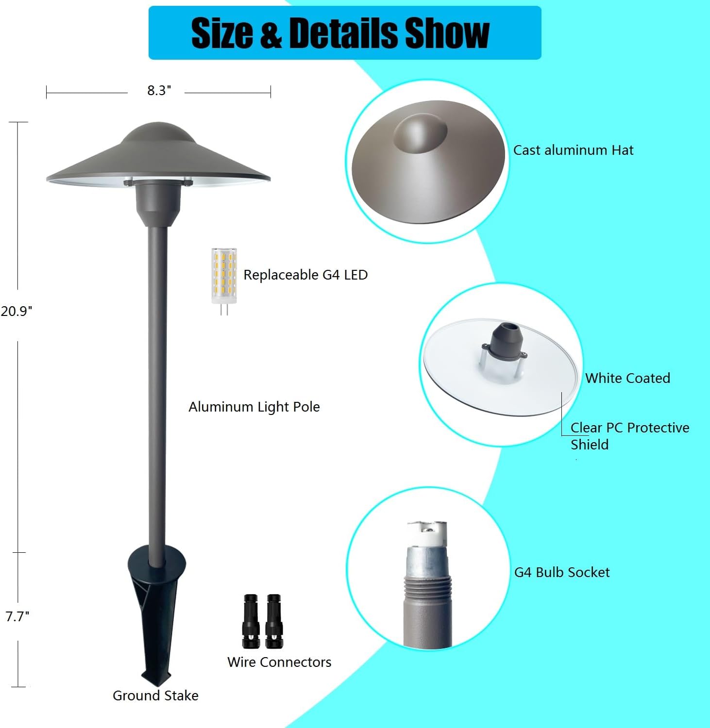 Low Voltage Path Light Cast Aluminum Landscape Lighting | Pathway Lights Walkway Driveway Yard Garden Lighting
