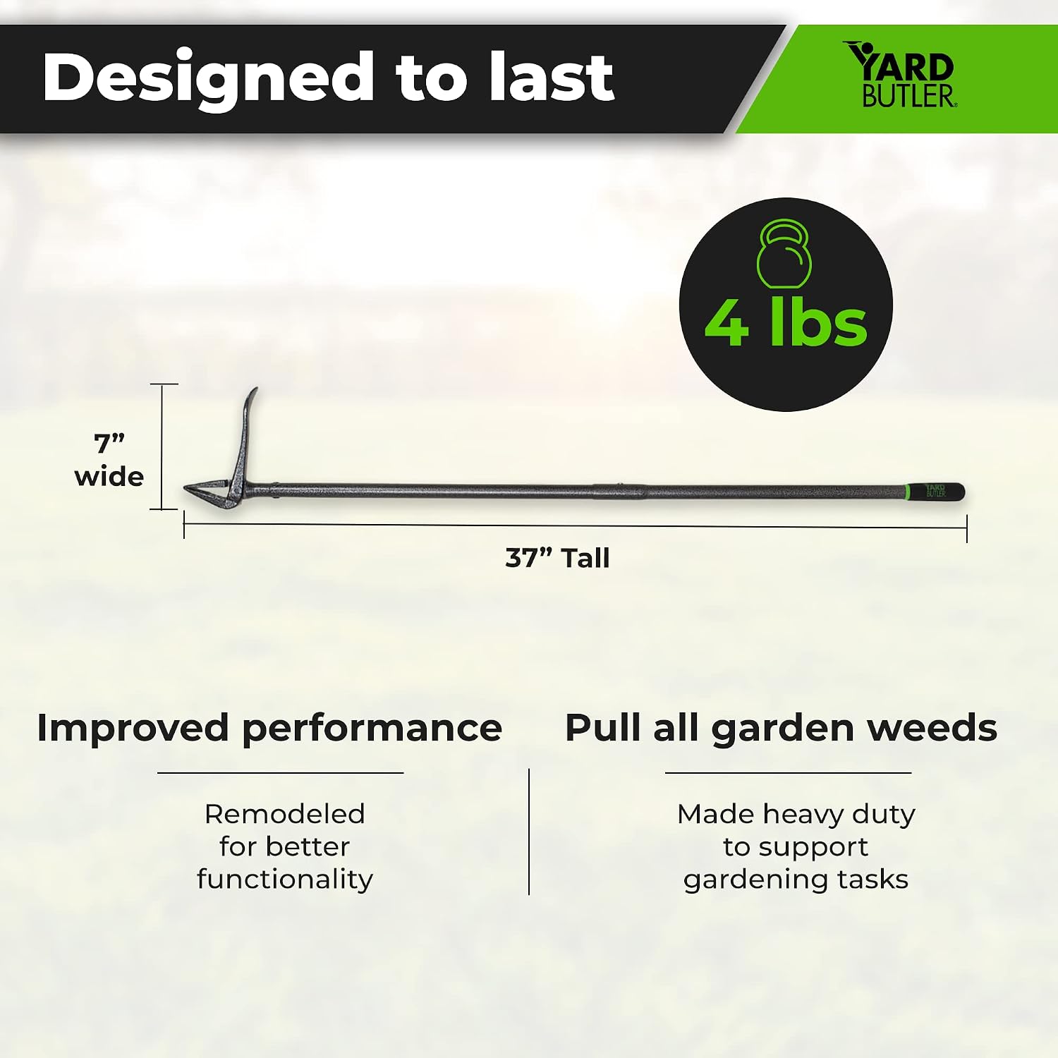 Yard Butler Rocket Weeder - Standing Weed Puller Tool, Solution to Weeding Woes, Stand Up Dandelion Puller & Weeder