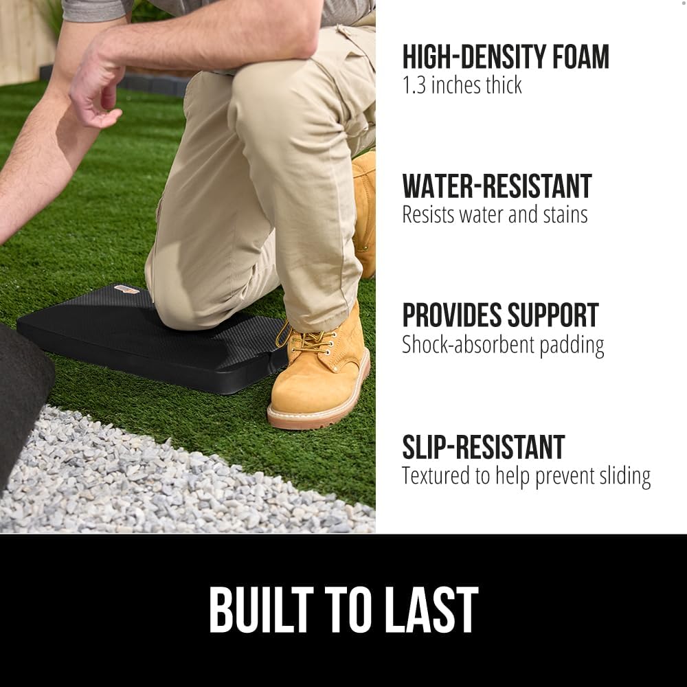 GORILLA GRIP® Extra Thick Supportive Foam Kneeling Pad, 2PK, Large Cushion Heavy Duty Knee Pads for Gardening, Baby