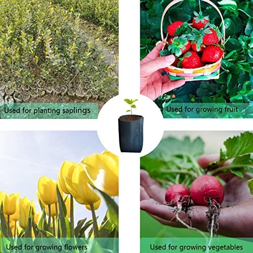 gardtree 1/4 Gallon 200PCS 6.3×7 Inch Breathable Plant Grow Bags - Non-Woven Plant Seedling Pots for Seed Starting, Indoor/Outdoor Vegetables, Herbs, Flower | Easy Transplant, Space Saving, Black