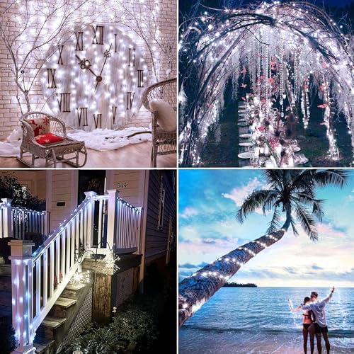 Joomer Solar Fairy Lights, 2-Pack Total 80FT 240LED String Lights, White