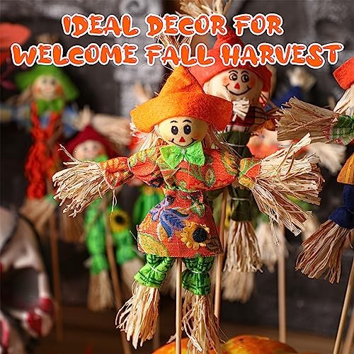Jenaai 24 Pcs Fall Scarecrow Decorations Bulk 13.4 x 6.3 Inch