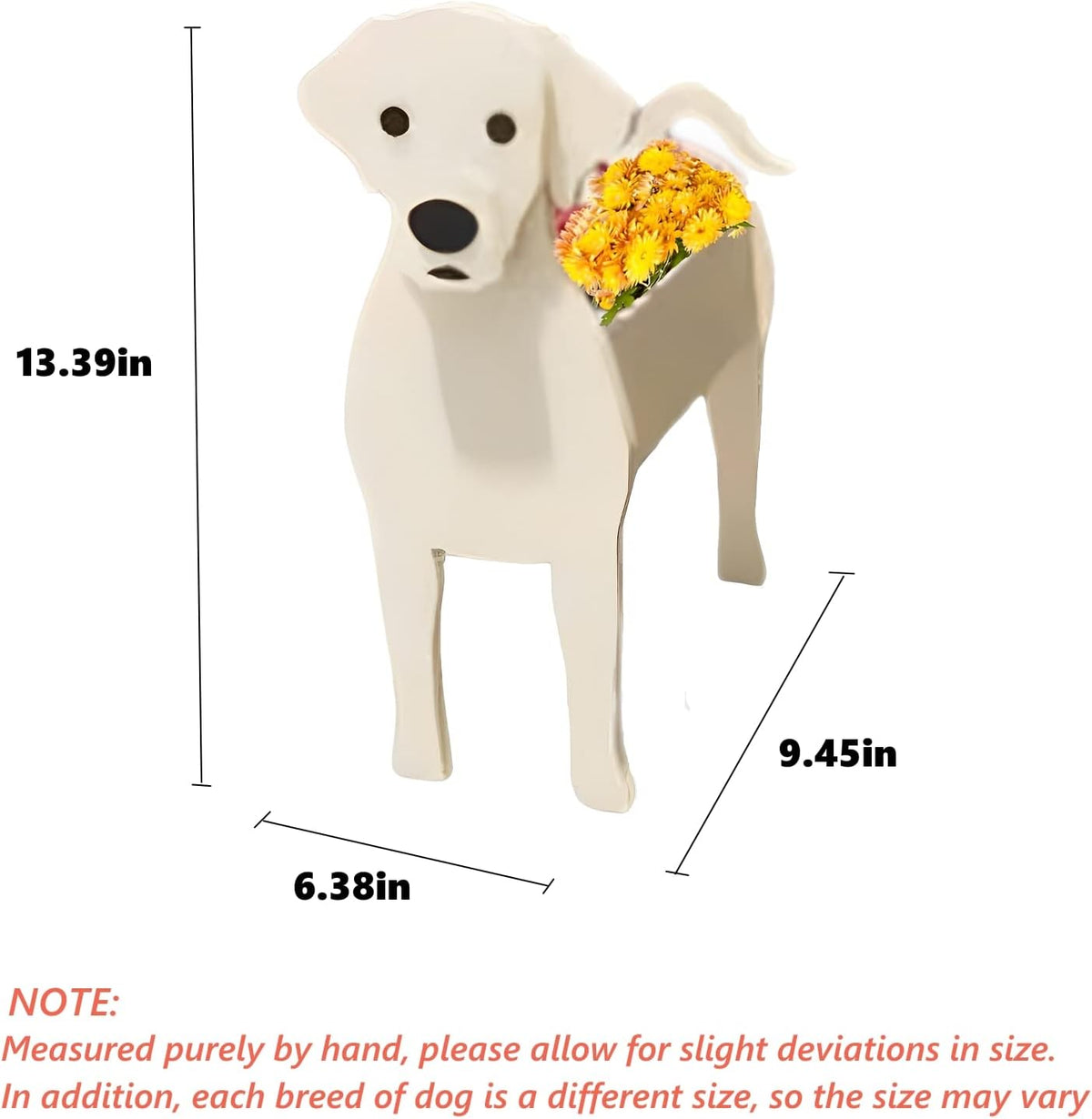 White Labrador Dog Planter Pots, Animal Shaped Flower Pot | Cute Plant Gift for Women and Pet Lovers, Indoor Outdoor