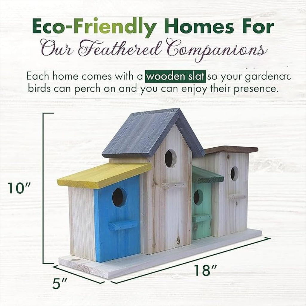 23 Bees 4 Hole Bird House for Outside/Indoors/Hanging, Kits for Children & Adults, Decorative Birdhouse &Home