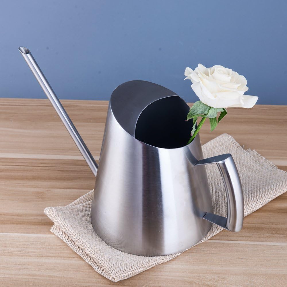IMEEA Stainless Steel Indoor Watering Can with Long Spout Modern Watering Can for Small Indoor Plants, 50oz / 1.5L