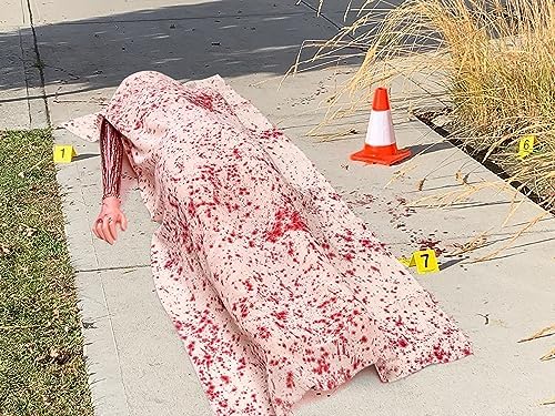 5.4ft Scary Halloween Decorations Outdoor Dead Body Props Showing Right Hand Only - Hallowmas Back from the Grave Victim Prop for Haunted House Party Decor (Assembly Needed)