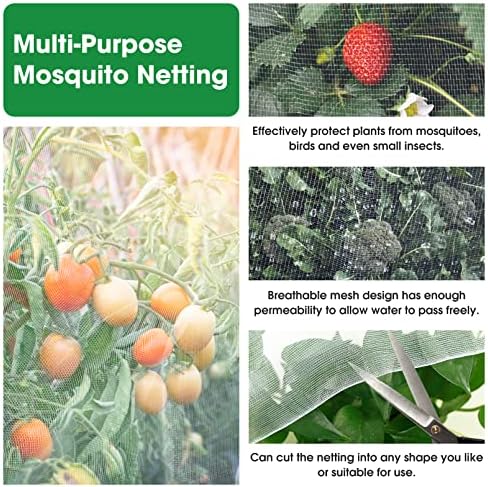 Unves 10' x 30' Garden Netting, Mosquito Bird Netting for Garden