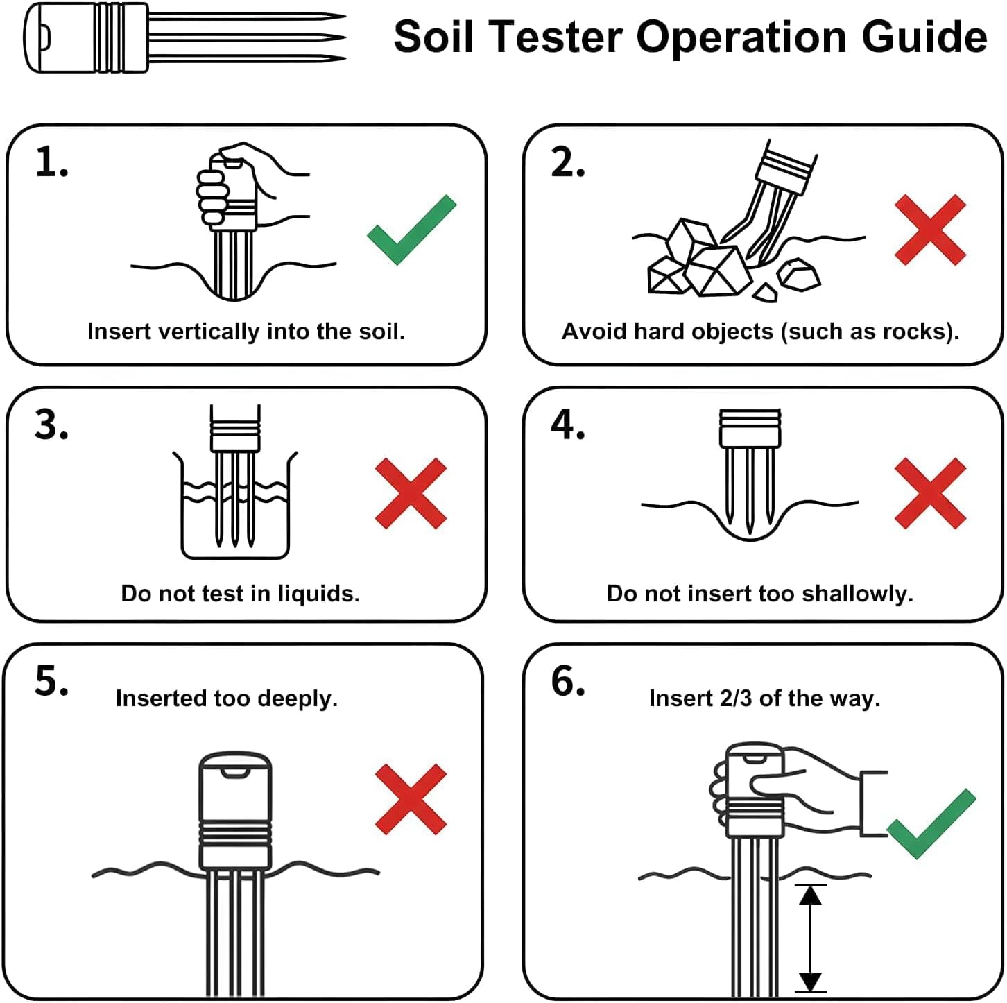 Soil Moisture Meter for Plants, 12-Zone Wireless Plant Water Meter, Soil Thermometer and Light Sensor, 4-in-1 TDR