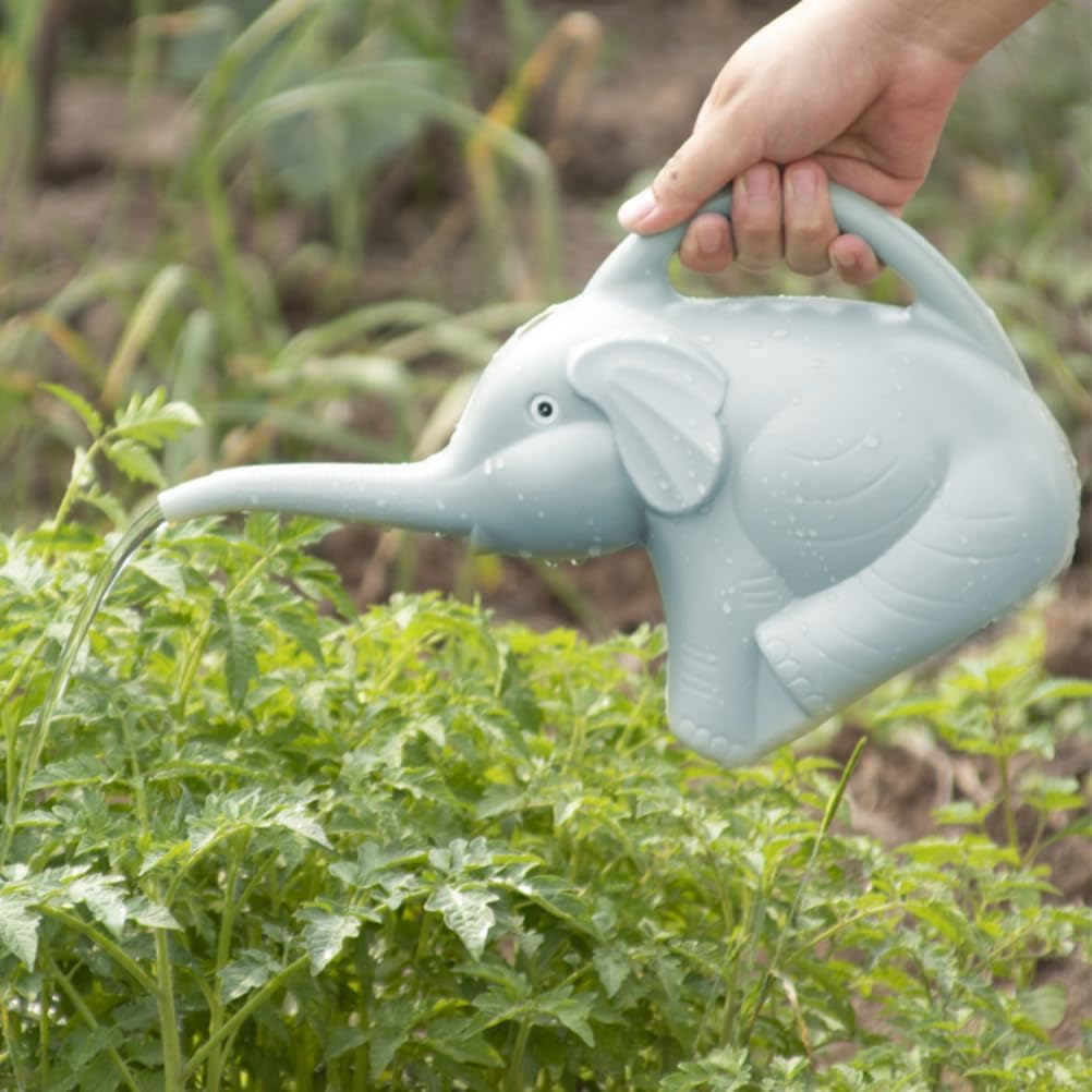 Veemoon 2pcs Small Elephant Watering can, 2L Animal Watering can Plastic Gardening Kettle Cute Garden Plants Kettle for