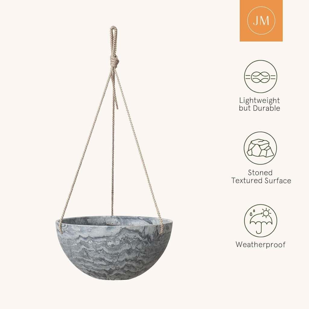 LA JOLIE MUSE Hanging Planter Baskets for Indoor Plant, Set of 2, 9.84 Inch | Decorative Hanging Baskets with Drainage