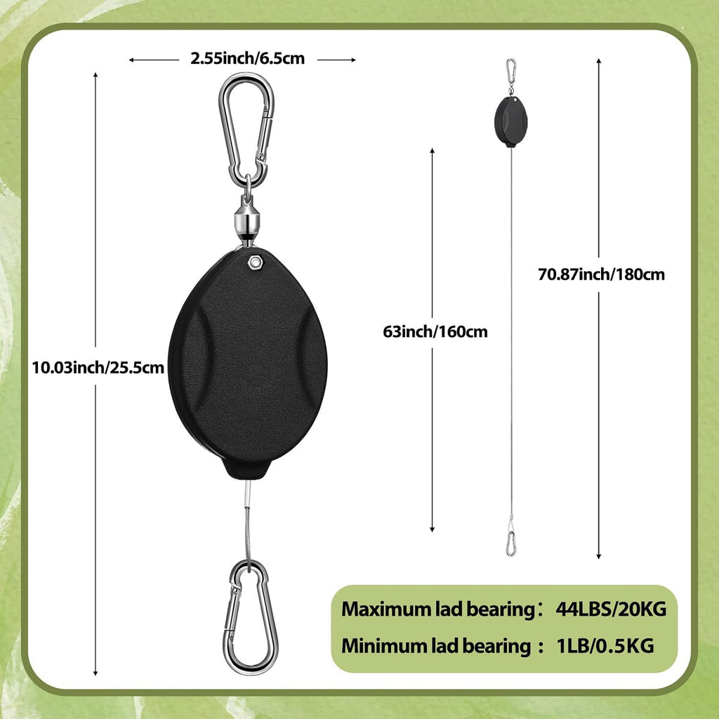 Leinuosen 4 Pack Upgraded Plant Pulleys for Hanging Plants Heavy Duty Retractable Plant Hanger, 304 Stainless Steel