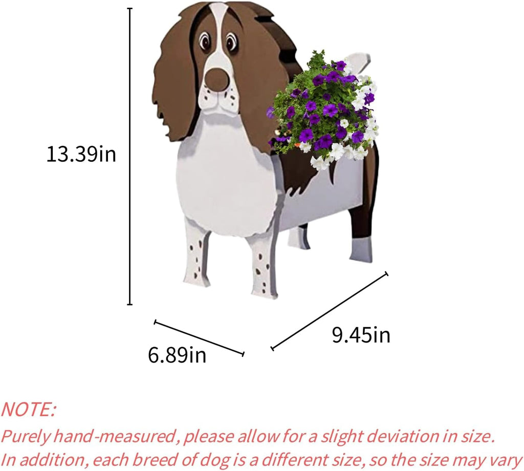 Springer Spaniel Dog Planter Pots, Animal Shaped Flower Pot | Cute Plant Gift for Women and Pet Lovers, Indoor Outdoor