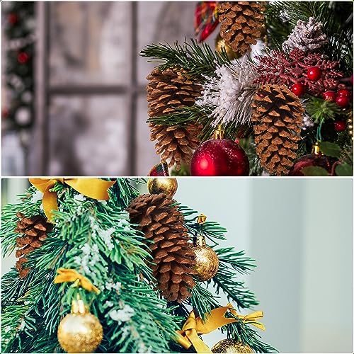 Huwena 12 Pcs 6-7 Inch Pinecones Large Natural Unscented Pine Cones Bulk