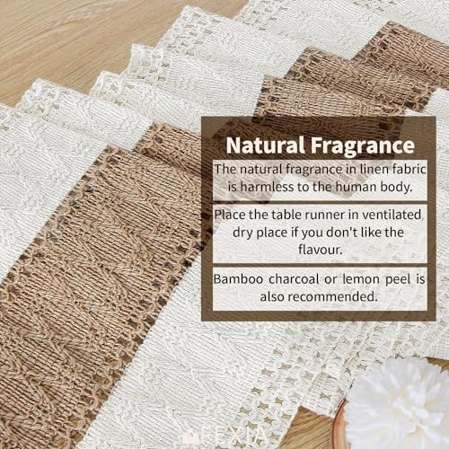 FEXIA Boho Table Runner for Fall Home Decor 12x60 Rustic with Tassels