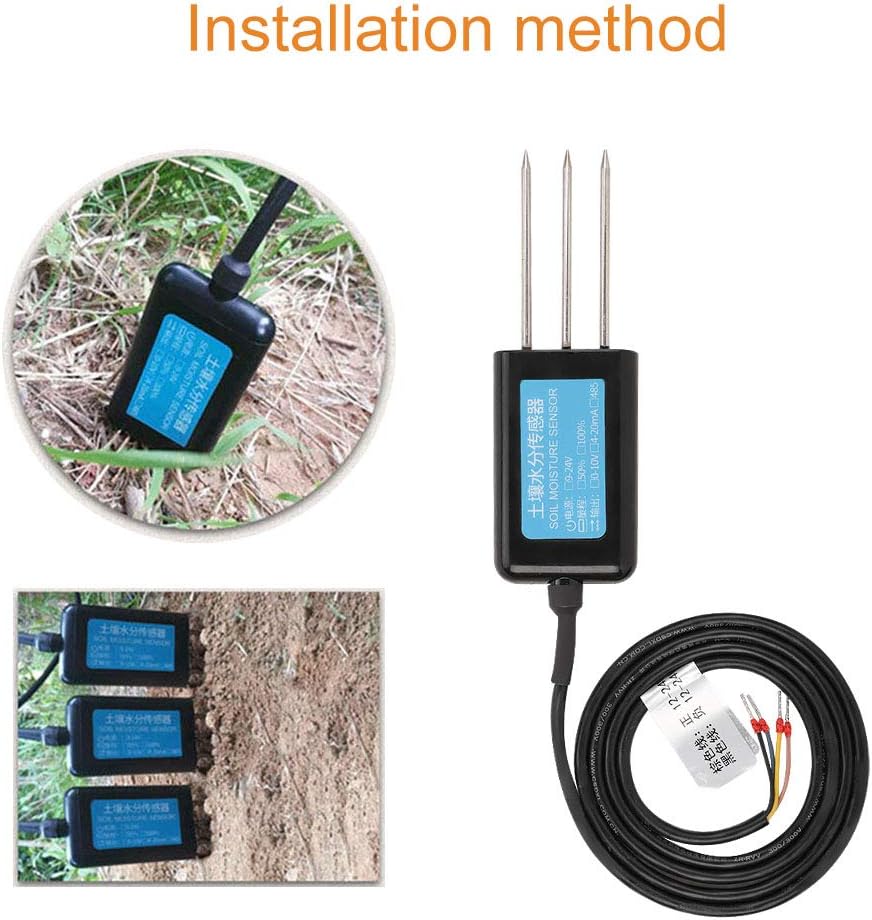 Naroote Soil Moisture Sensor, 0-10V Output Waterproof Greenhouse Soil Moisture Humidity Sensor Tester Meter Soil Test
