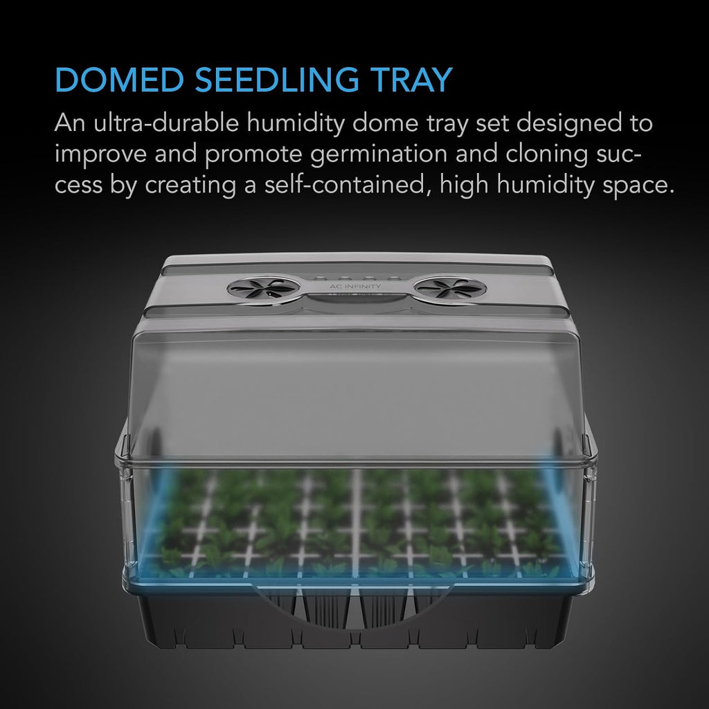 AC Infinity Humidity Dome, Heavy-Duty Germination Kit with 3 mm Thick Dome, Sturdy Drip Tray, 5x8 Cell Seedling Tray