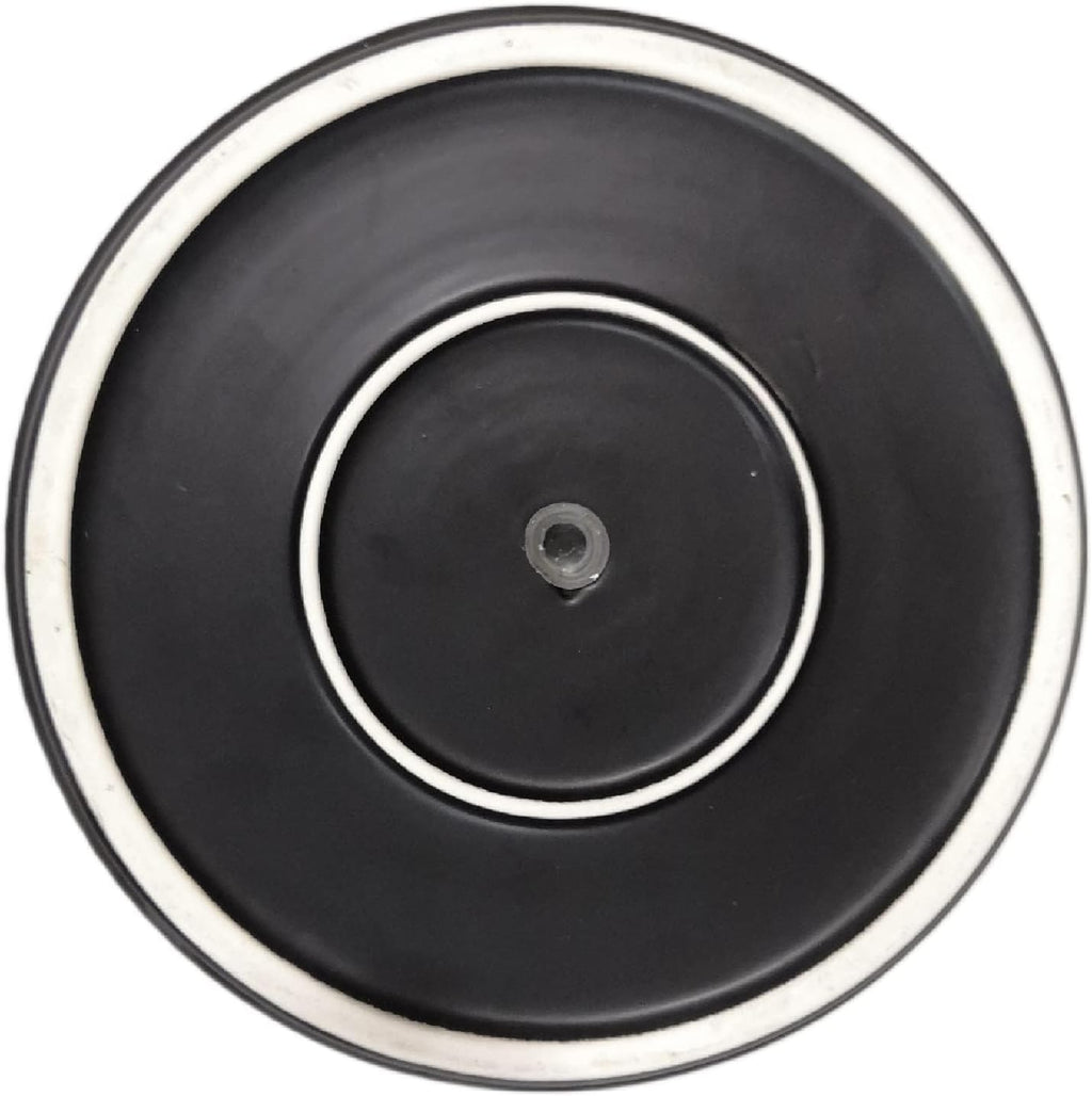 Amazon Basics Fluted Ceramic Planter Pot for Indoor Outdoor Plants, Round Flower Pot with Drainage Hole, 10-inch, Black