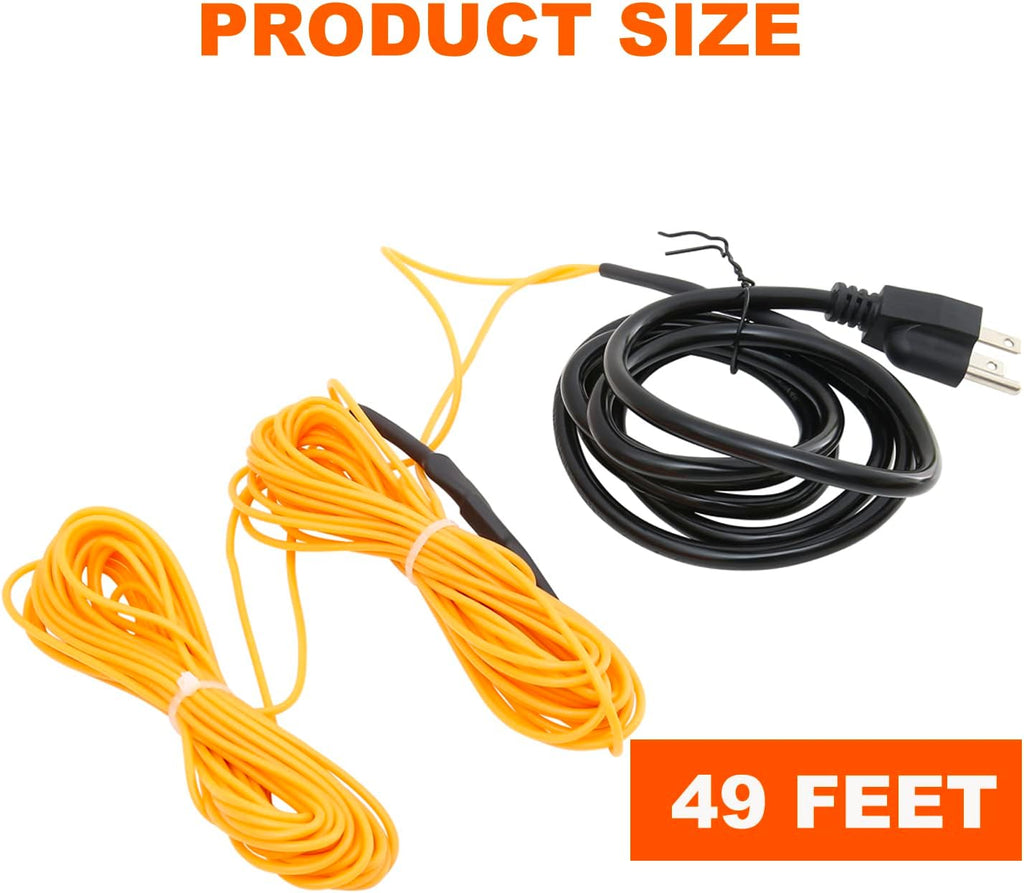 Soil Heating Cable 49 Ft Electric Soil Warming Cable Greenhouse Plant Soil Heater Cable Keep Soil Warm for Soil