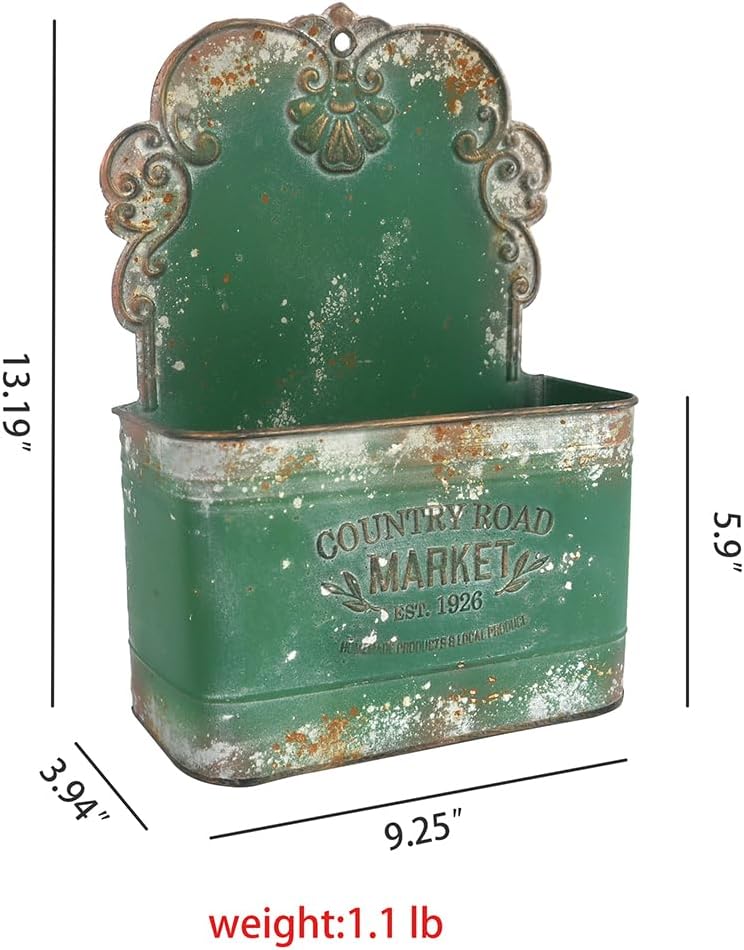 Metal Wall Planter Outdoor Wall Hanging Planter Rustic Wall Mount Planter Outdoor Wall Planter for Farmhouse Garden