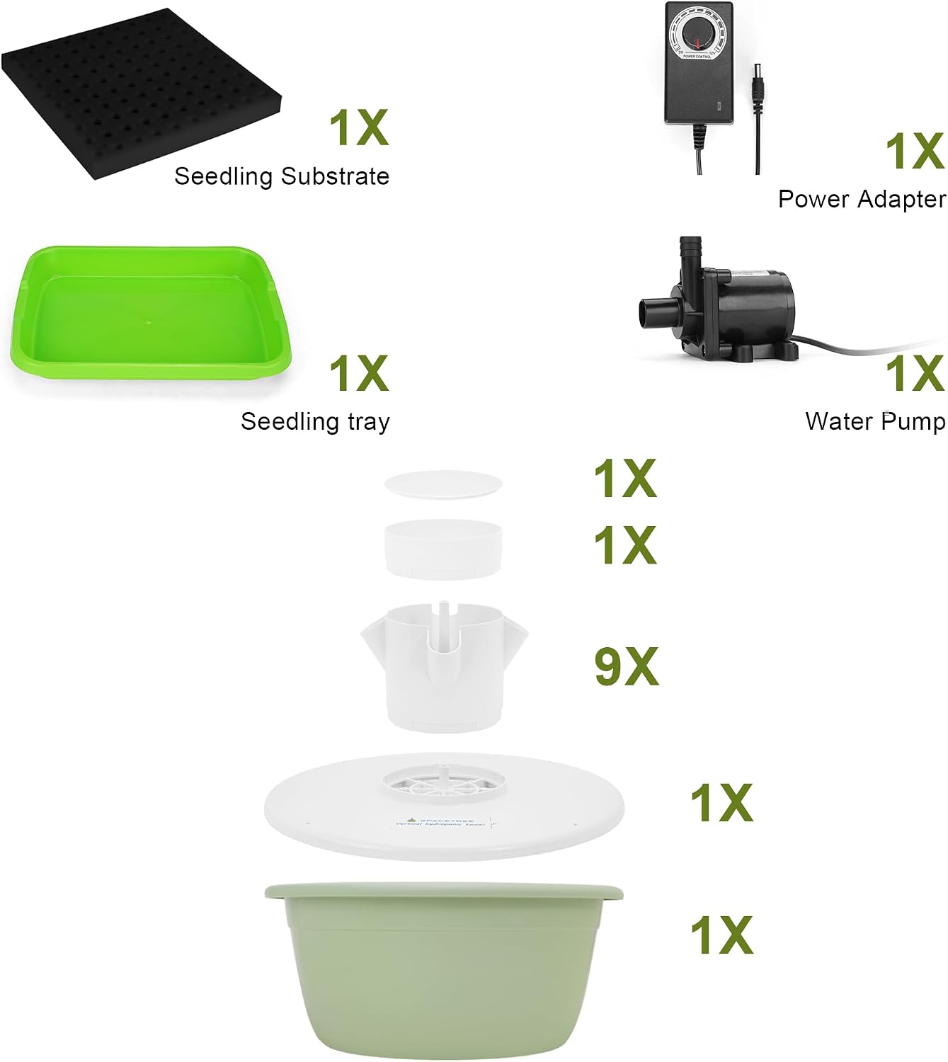 Vertical Hydroponic Growing System – Indoor & Outdoor Herb Garden Tower, 36 Plant Pods with Timer, Smart Automated